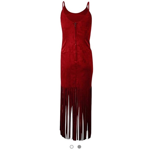 INC Faux suede fringe hem dress - Picture 5 of 5